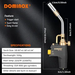 DOMINOX DM-022 Trigger-Start Propane Torch, thumbnail 6