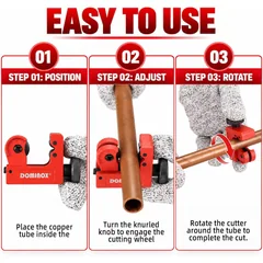 DOMINOX JJ1322 Mini Tube Cutter, 1/8 to 7/8 in, thumbnail 5