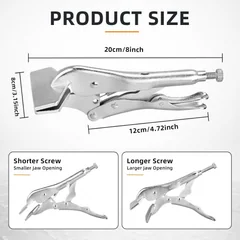 DOMINOX SNK-10108 Flat-Jaw Sheet Metal Locking Pliers, 8 in, thumbnail 6