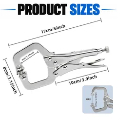 DOMINOX SNK-10206 C-Clamp Locking Pliers, 6 in, thumbnail 2