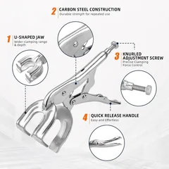 DOMINOX SNK-10410 U-Jaw Welding Locking Pliers, 10 in, thumbnail 5